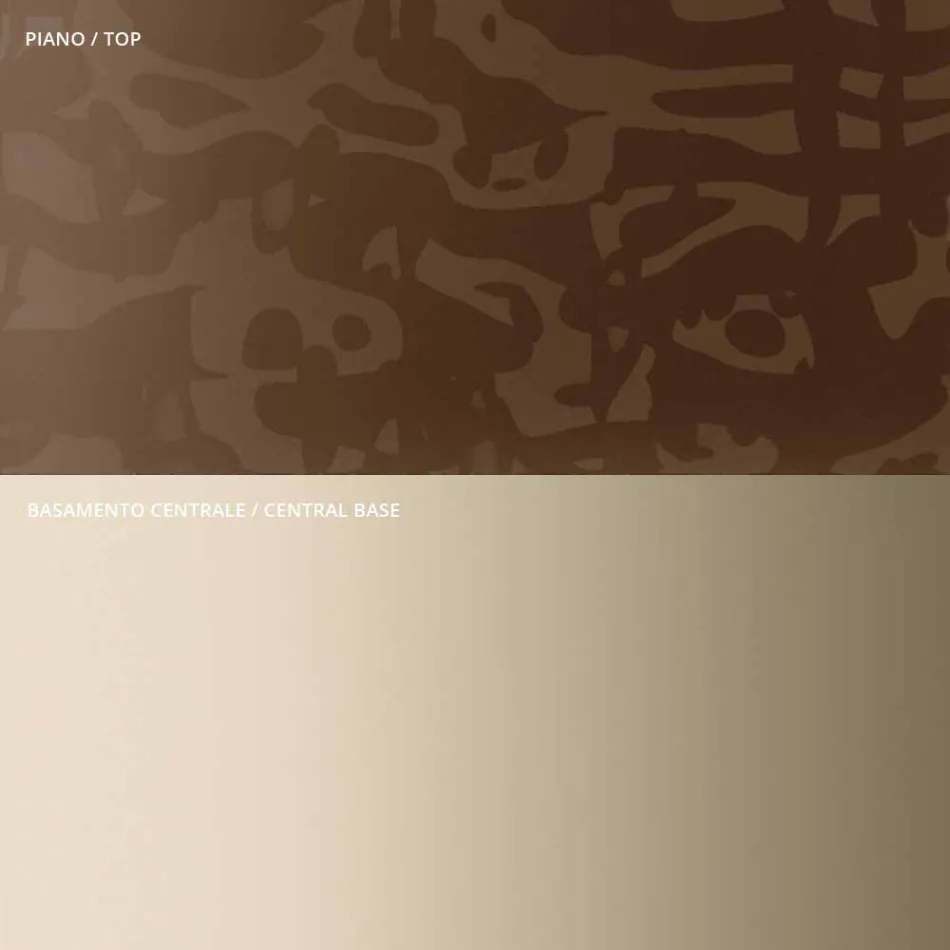 Tavolino con Piano Rotondo in Vetro o Metallo Realizzato in Italia - Anakin Viadurini