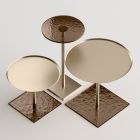 Tavolino con Piano Rotondo in Vetro o Metallo Realizzato in Italia - Anakin Viadurini