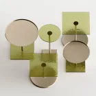 Tavolino con Piano Rotondo in Vetro o Metallo Realizzato in Italia - Anakin Viadurini