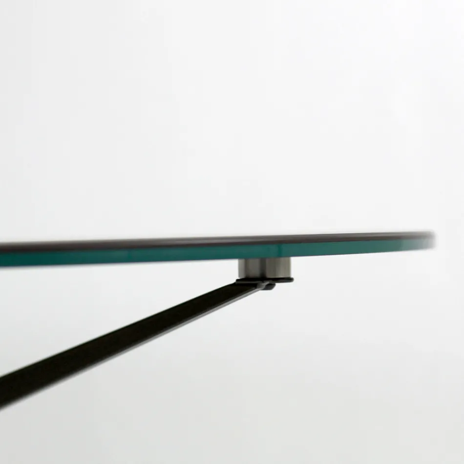 Tavolino con Piano Rotondo Realizzato in Grès Made in Italy - Siste Viadurini