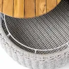 Tavolino Contenitore da Giardino in Teak ed Intreccio in Corda - Arjuna Viadurini