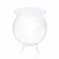 Tavolino / contenitore tondo bianco Biffy,design moderno made in Italy