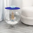 Tavolino / contenitore tondo blu Biffy,design moderno made in Italy Viadurini