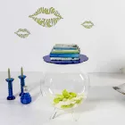 Tavolino / contenitore tondo blu Biffy,design moderno made in Italy Viadurini