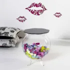 Tavolino / contenitore tondo nero Biffy,design moderno made in Italy Viadurini