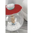 Tavolino / contenitore tondo rosso Biffy,design moderno made in Italy Viadurini