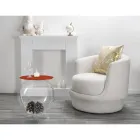 Tavolino / contenitore tondo rosso Biffy,design moderno made in Italy Viadurini