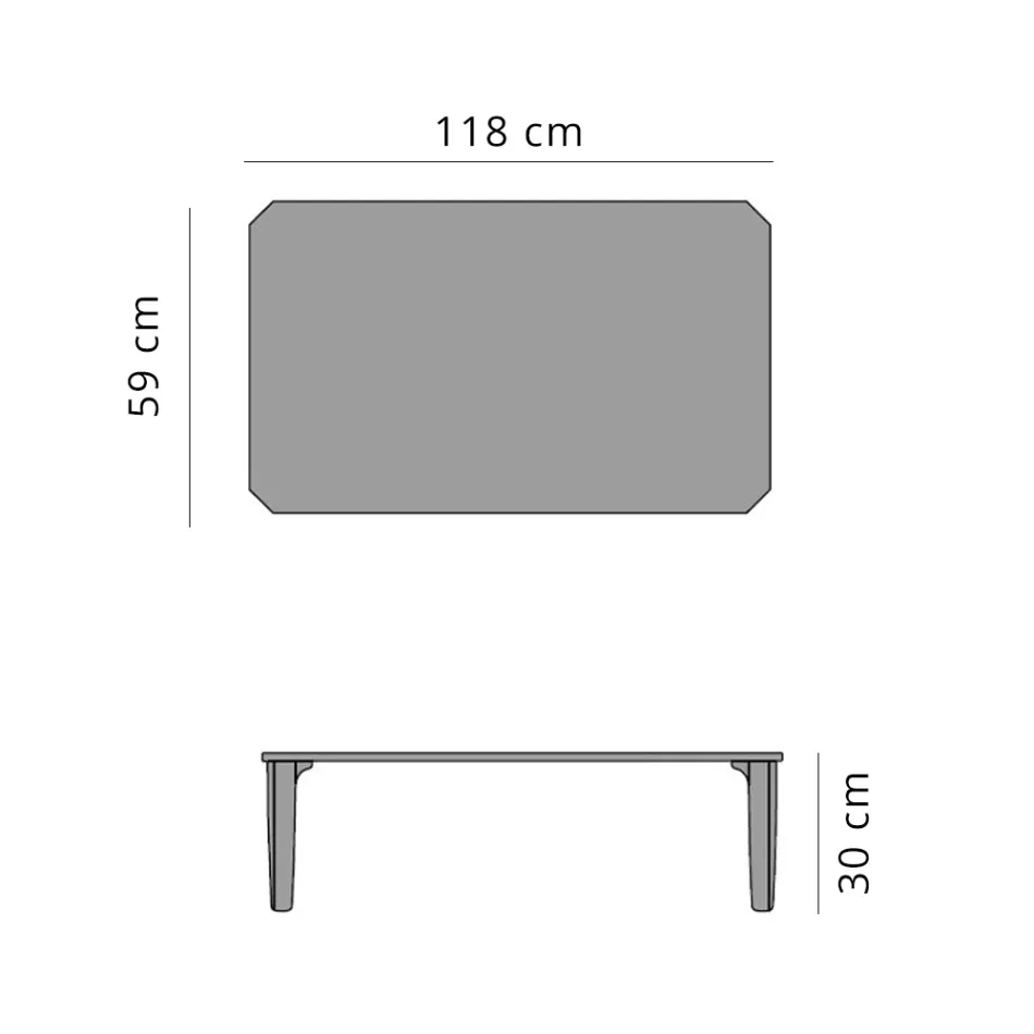 Tavolino da Caffè da Giardino in Alluminio e Piano in Gres 7 Finiture - Filomena Viadurini