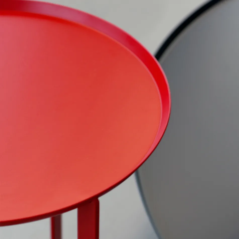 Tavolino da Caffè da Salotto Esterno Tondo in Metallo Made in Italy - Stephane Viadurini