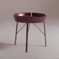 Tavolino da Caffè da Salotto in Acciaio e Legno Colorato Design Moderno - Cocoon