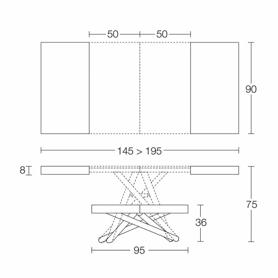 Tavolino da Caffè di Design Trasformabile in Legno Made in Italy - Vincenzo Viadurini