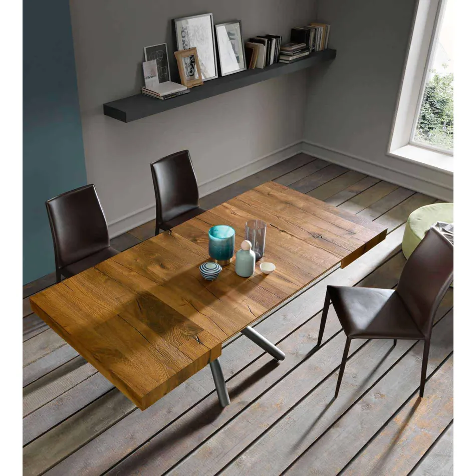 Tavolino da Caffè di Design Trasformabile in Legno Made in Italy - Vincenzo Viadurini