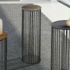 Tavolino da Caffè in Cristallo Forgiato e Metallo Made in Italy - Montebianco Viadurini