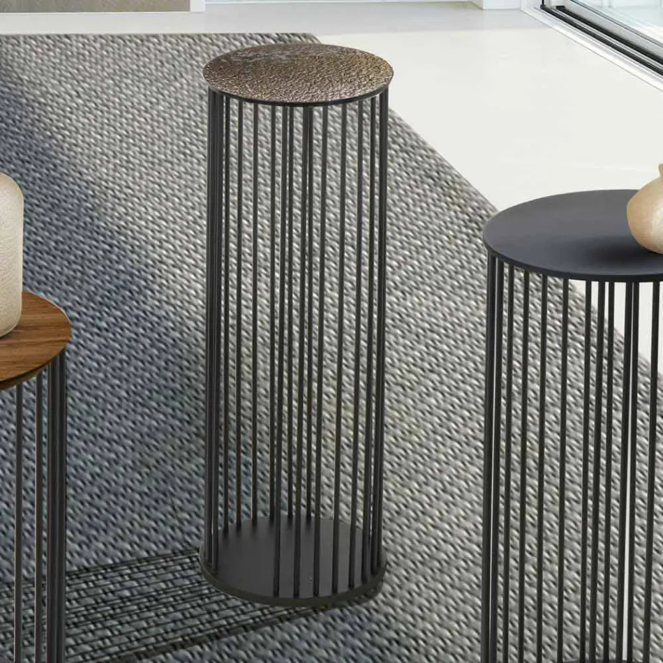 Tavolino da Caffè in Cristallo Forgiato e Metallo Made in Italy - Montebianco Viadurini