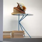 Tavolino da Caffè in Metallo Tondo, Design in Vari Colori e 2 Misure - Olesya Viadurini