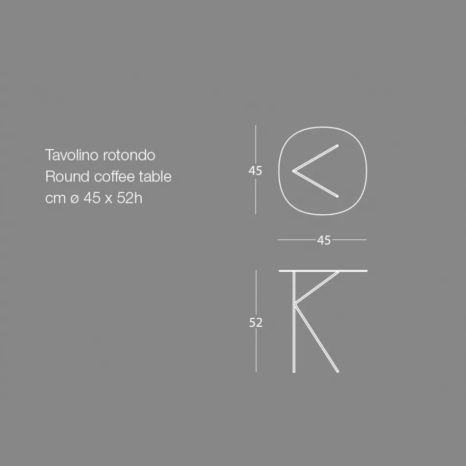 Tavolino da Caffè in Metallo Tondo, Design in Vari Colori e 2 Misure - Olesya Viadurini