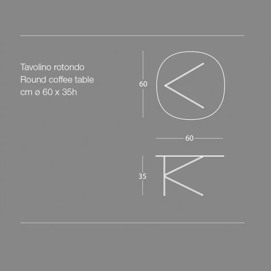 Tavolino da Caffè in Metallo Tondo, Design in Vari Colori e 2 Misure - Olesya Viadurini