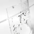 Tavolino da Caffè in Plexiglass Fumè o Trasparente con Base Decorata - Crasso Viadurini