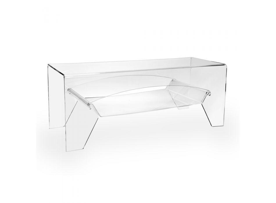 Tavolino da Caffè in Plexiglass Trasparente o con Vassoio Fumè - Parini Viadurini