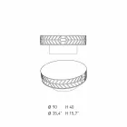 Tavolino da Caffè Moderno Basso di Design Blu o Bordeaux con Anello - Lok Viadurini