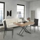 Tavolino da Caffè Moderno Trasformabile in Legno e Metallo Made in Italy - Fabio Viadurini