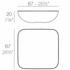 Tavolino da caffè per esterno Pillow Vondom, design moderno, 67x67 cm Viadurini