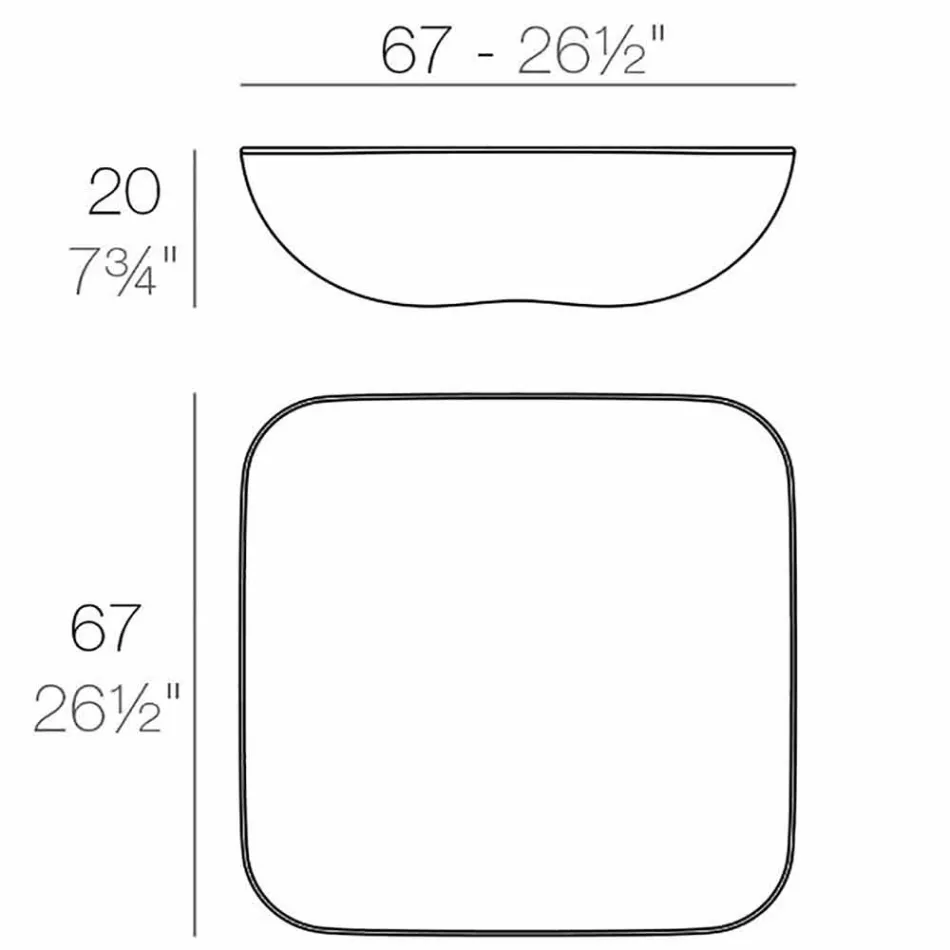 Tavolino da caffè per esterno Pillow Vondom, design moderno, 67x67 cm Viadurini