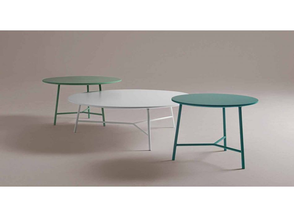 Tavolino da Caffè per il Salotto di Design Rotondo Moderno Colorato - Boogie Viadurini
