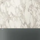 Tavolino da Caffè Tondo con Piano in Ceramica e Gambe in Vetro Fumè - Random Viadurini