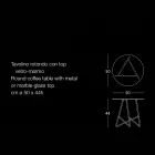 Tavolino da Caffè Tondo in Metallo e Vetro Effetto Marmo di Lusso- Magali Viadurini