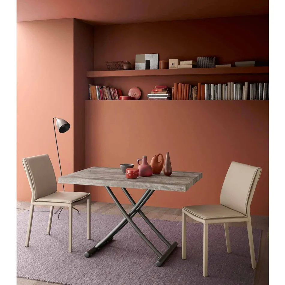 Tavolino da Caffè Trasformabile in Tavolo da Cucina Design Made in Italy - Genio Viadurini