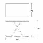 Tavolino da Caffè Trasformabile in Tavolo da Cucina Design Made in Italy - Genio Viadurini