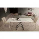 Tavolino da Caffè Trasformabile Moderno in Legno e Metallo Made in Italy - Gabri Viadurini