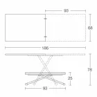 Tavolino da Caffè Trasformabile Moderno in Legno e Metallo Made in Italy - Gabri Viadurini