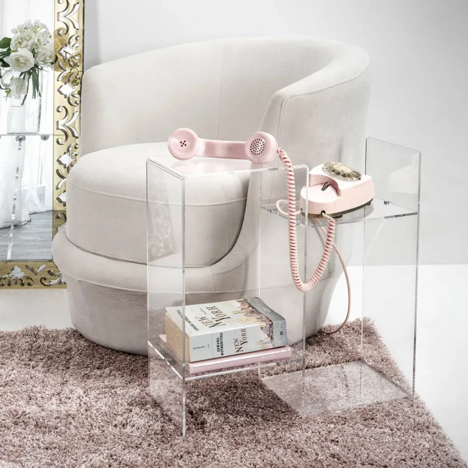 Tavolino da Divano in Plexiglass Trasparente o Fume Made in Italy -Janne Viadurini