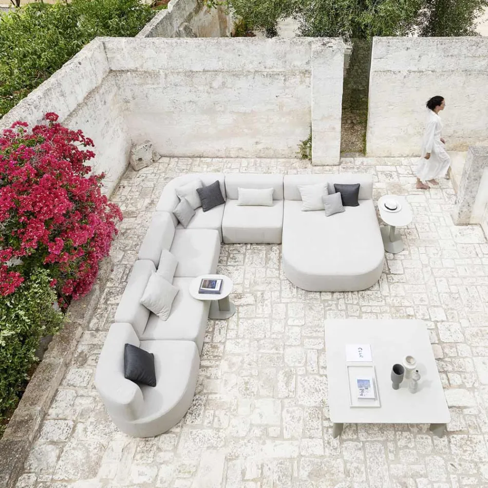 Tavolino da Esterno Alluminio e Acciaio Made in Italy - Plinto by Varaschin Viadurini