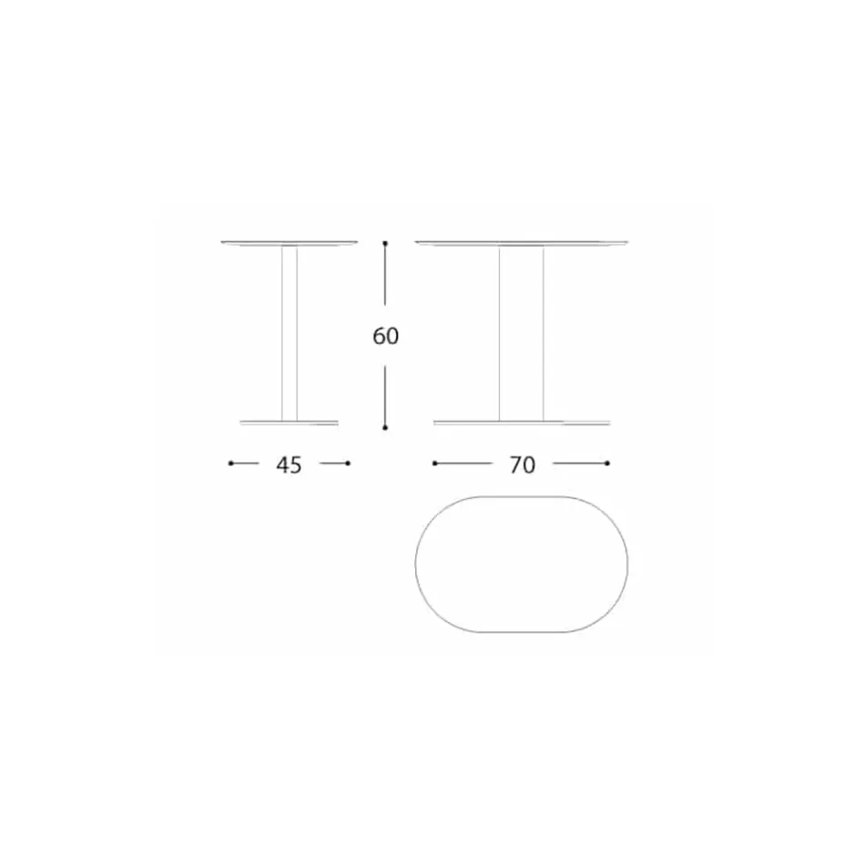 Tavolino da Esterno Alluminio e Acciaio Made in Italy - Plinto by Varaschin Viadurini
