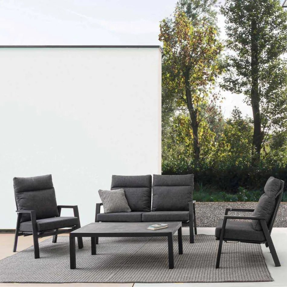 Tavolino da Esterno con Base in Alluminio e Piano in Ceramica - Maino Viadurini