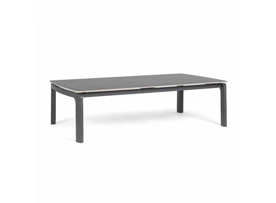 Tavolino da Esterno con Piano in Ceramica e Base in Alluminio Homemotion - Rivas Viadurini