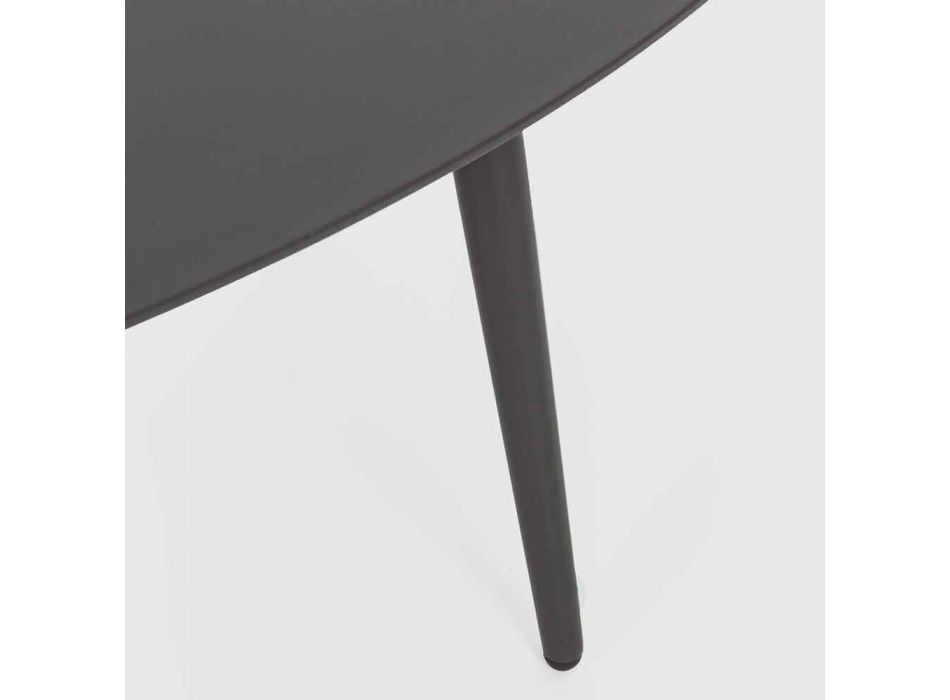 Tavolino da Esterno con Piano Ovale in Alluminio Verniciato - Beyl Viadurini
