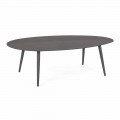 Tavolino da Esterno con Piano Ovale in Alluminio Verniciato - Beyl