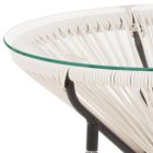 Tavolino da Esterno in Acciaio con Piano in Vetro di Design - Spumolizia Viadurini