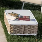 Tavolino da Esterno in Alluminio e Tessuto Intrecciato a Mano - Reda Viadurini