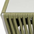 Tavolino da Esterno in Alluminio e Tessuto Intrecciato - Eugene Viadurini