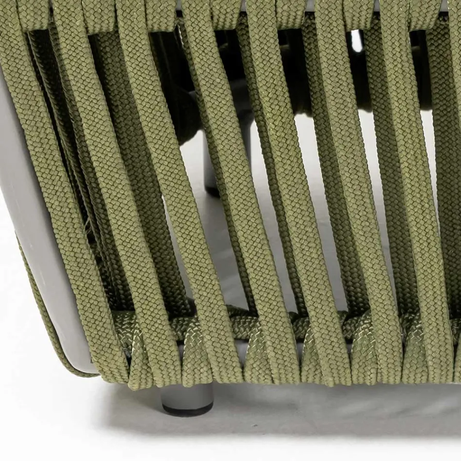 Tavolino da Esterno in Alluminio e Tessuto Intrecciato - Eugene Viadurini