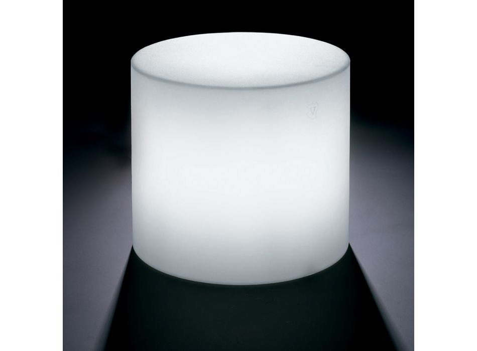 Tavolino da Esterno Luminoso in Polietilene Bianco Made in Italy - Derti Viadurini