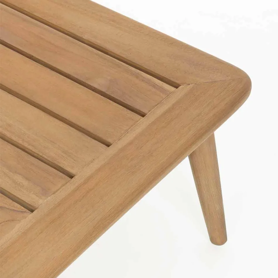 Tavolino da Esterno Moderno in Legno di Teak Homemotion - Luanaedmea Viadurini
