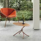 Tavolino da Esterno Pregiato in Metallo Verniciato Made in Italy - Lubecca Viadurini