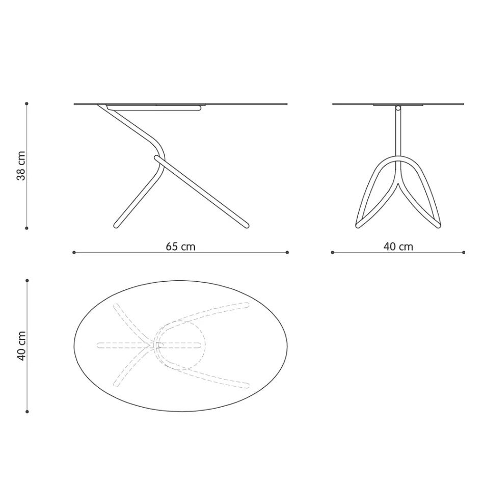 Tavolino da Esterno Pregiato in Metallo Verniciato Made in Italy - Lubecca Viadurini