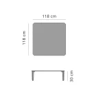 Tavolino da Esterno Quadrato in Alluminio e Gres di Alta Qualità - Filomena Viadurini